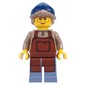 Barista, Reddish Brown Apron, Dark Blue Beanie