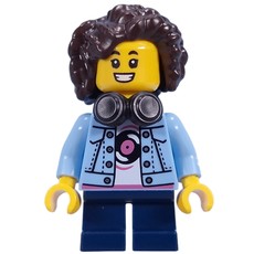 Kid - Bright Light Blue Torso, Dark Blue Legs, Dark Brown Hair (fig-015617)