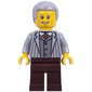 Visitor, Light Bluish Grey Torso, Dark Brown Legs, Light Bluish Grey Hair