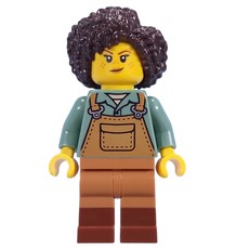 Gardener, Sand Blue Torso, Medium Nougat Apron, Dark Brown Hair (fig-015623)