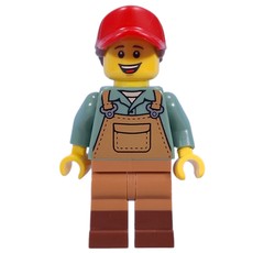 Gardener, Sand Blue Torso, Medium Nougat Apron, Red Cap (fig-015625)