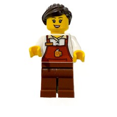 Barista, Reddish Brown Apron, Dark Brown Hair (fig-015632)
