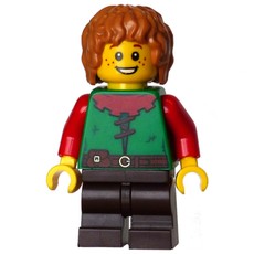 Elf, Green Torso, Dark Brown Legs, Medium Nougat Hair (fig-015647)