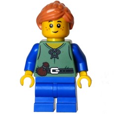 Elf, Sand Green Torso, Blue Legs, Nougat Hair (fig-015648)