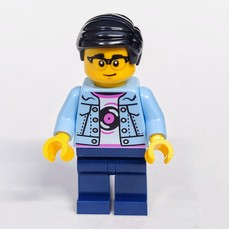 Bright Light Blue Torso, Dark Blue Legs, Black Hair (fig-015692)