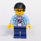Bright Light Blue Torso, Dark Blue Legs, Black Hair