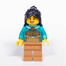 Dark Turquoise Torso, Medium Nougat Legs, Black Hair (fig-015693)