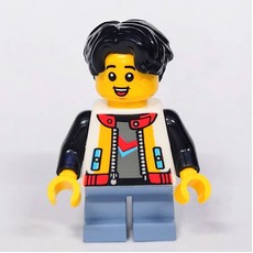 Kid, White Torso, Sand Blue Legs, Black Hair (fig-015694)
