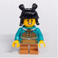 Kid, Dark Turquoise Torso, Medium Nougat Legs, Black Hair (fig-015696)