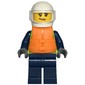 Police Officer, Vibrant Yellow Safety Vest, Dark BLue Legs, Orange Life Vest, White Helmet