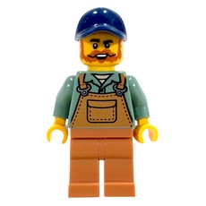 Farmer, Sand Green Shirt, Medium Nougat Legs, Dark Blue Cap (fig-015732)