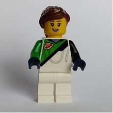 Astronaut, White and Bright Green Spacesuit (Futuron), Reddish Brown Hair (fig-015735)