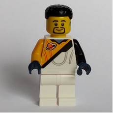 Astronaut, White and Bright Light Orange Spacesuit (Futuron), Black Hair (fig-015737)