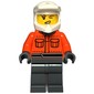 Pit Crew, Reddish Orange Torso, Dark Bluish Grey Legs, Female, Wink