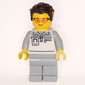 Garage Worker, White/Light Bluish Grey Suit, Dark Brown Hair, Glasses