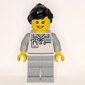 Garage Worker, White/Light Bluish Grey Suit, Black Hair
