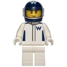 F1 Driver, Williams, White Suit, Dark Blue Helmet (fig-015951)