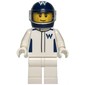 F1 Driver, Williams, White Suit, Dark Blue Helmet