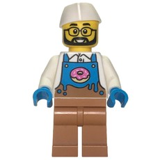 Donut Vendor, White Torso, Medium Nougat Legs, White Hat (fig-015981)