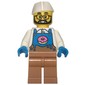 Donut Vendor, White Torso, Medium Nougat Legs, White Hat