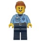 Police Officer, Bright Light Blue Torso, Dark Blue Legs, Dark Orange Hair