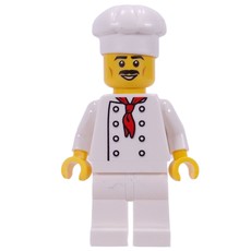 Chef - White Torso, White Legs, White Hat, White Hat (fig-015987)