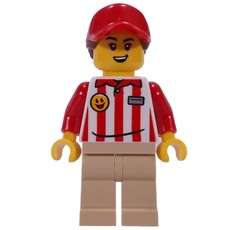 Hotdog Vender, Red/White Stripes Shirt, Tan Legs, Red Cap (fig-015991)