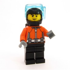 Diver, Reddish Orange Wetsuit, Black Legs, Black Helmet (fig-015996)