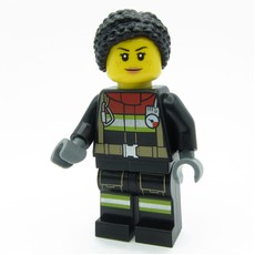 Firefighter, Black Fire Suit, Black Hair (fig-015998)