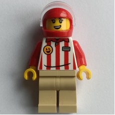 Hotdog Vender, Red/White Stripes Shirt, Tan Legs, Red Helmet (fig-016038)