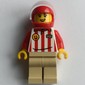 Hotdog Vender, Red/White Stripes Shirt, Tan Legs, Red Helmet
