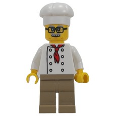 Chef, Red Neckerchief, Dark Tan Legs, Glasses (fig-016069)