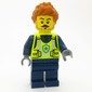 Police Officer, Vibrant Yellow Safety Vest, Dark Orange Hair