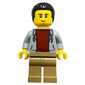 Restaurant Owner, Light Bluish Grey Torso, Dark Tan Legs, Black Hair