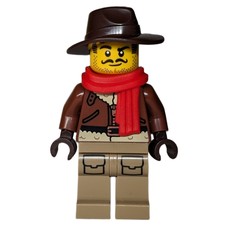Explorer, Reddish Brown Jacket, Dark Brown Hat, Red Scarf (fig-016336)