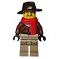 Explorer, Reddish Brown Jacket, Dark Brown Hat, Red Scarf