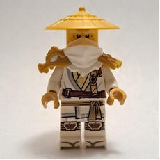 Master Wu, White Shoulder Armor and Mask, Pearl Gold Hat (fig-016342)