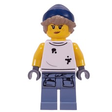 Mechanic, Dirty White Vest, Sand Blue Legs, Dark Blue Hat (fig-016345)