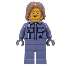 Mechanic, Sand Blue Overalls, Dark Tan Hair (fig-016347)