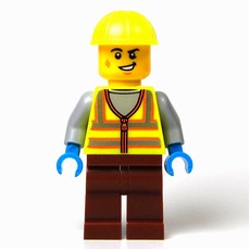 Mechanic, Vibrant Yellow Safety Vest and Helmet (fig-016383)