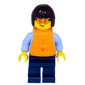 Police Officer, Bright Light Blue Shirt, Dark Blue Legs, Orange Life Jacket