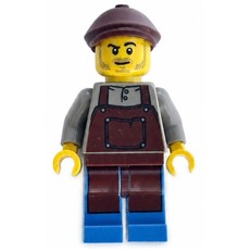 Man, Reddish Brown Apron, Reddish Brown Cap (fig-016522)