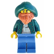 Captain, Dark Tan Torso, Sand Blue Legs, Dark Green Hat, Dark Orange Beard (fig-016525)