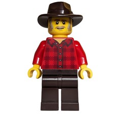 Cowboy, Red Torso, Dark Brown Legs, Dark Brown Fedora (fig-016529)