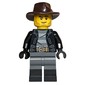 Robber, Black Torso, Dark Bluish Grey Legs, Dark Brown Fedora