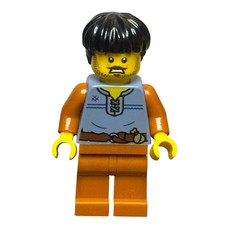 Cart Driver, Sand Blue Torso, Dark Orange Legs, Black Hair (fig-016560)