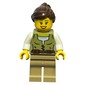 Woman, Olive Green Torso, Dark Tan Legs, Dark Brown Hair