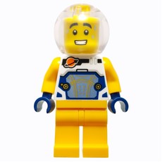 Astronaut, White Spacesuit, Bright Light Orange Legs, Sphere Helmet (fig-016571)