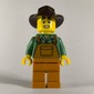 Farmer, Medium Nougat Overalls, Dark Brown Hat