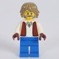 Villager, Man, Dark Brown Vest, Blue Legs, Dark Tan Hair